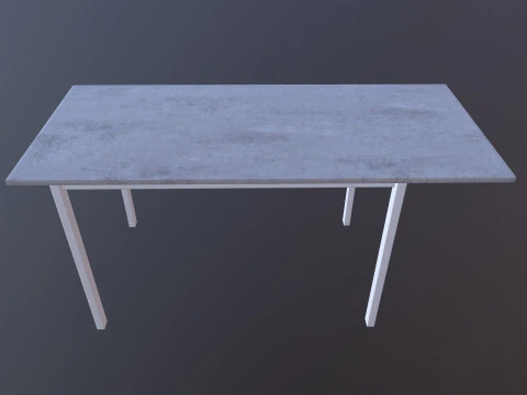 Masa Gri Ahşap 3D Model