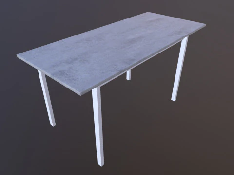 Table Grey Wooden 3D Model