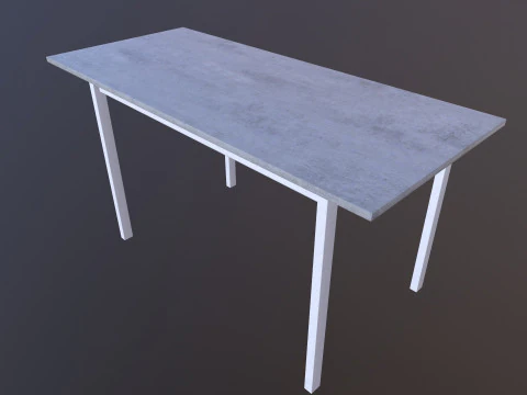 Table Grey Wooden 3D Model