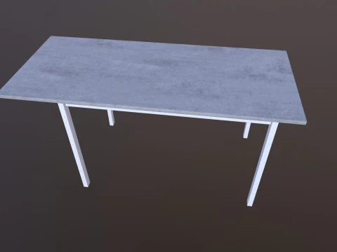 Table Grey Wooden 3D Model