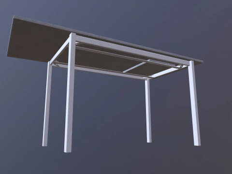 Table Grey Wooden 3D Model