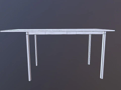 Table Grey Wooden 3D Model