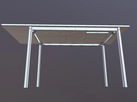 Table Grey Wooden 3D Model
