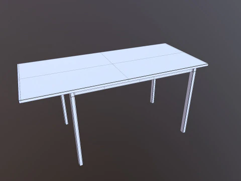 Table Grey Wooden 3D Model
