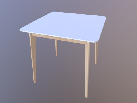 Meja persegi Model 3D