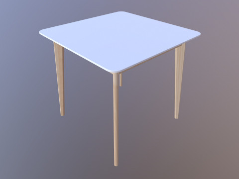Meja persegi Model 3D