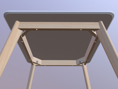 Meja persegi Model 3D