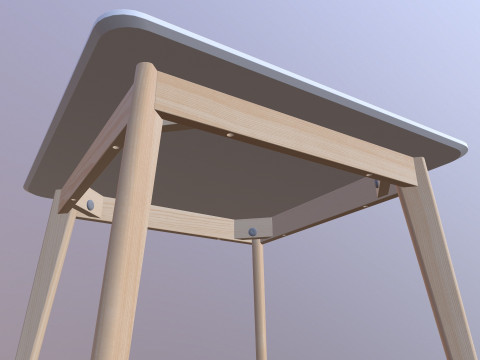 Meja persegi Model 3D