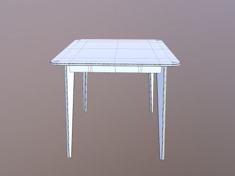 Meja persegi Model 3D