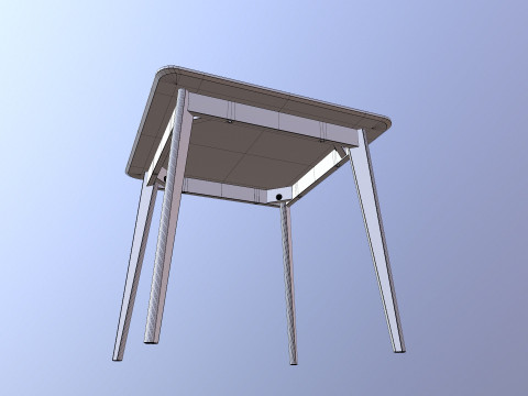 Meja persegi Model 3D
