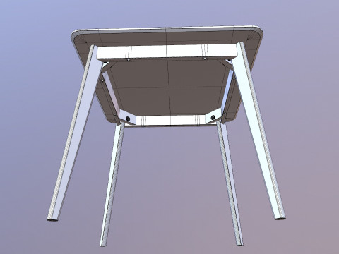 Meja persegi Model 3D