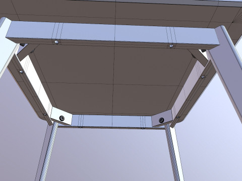 Meja persegi Model 3D