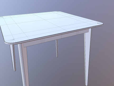 Meja persegi Model 3D