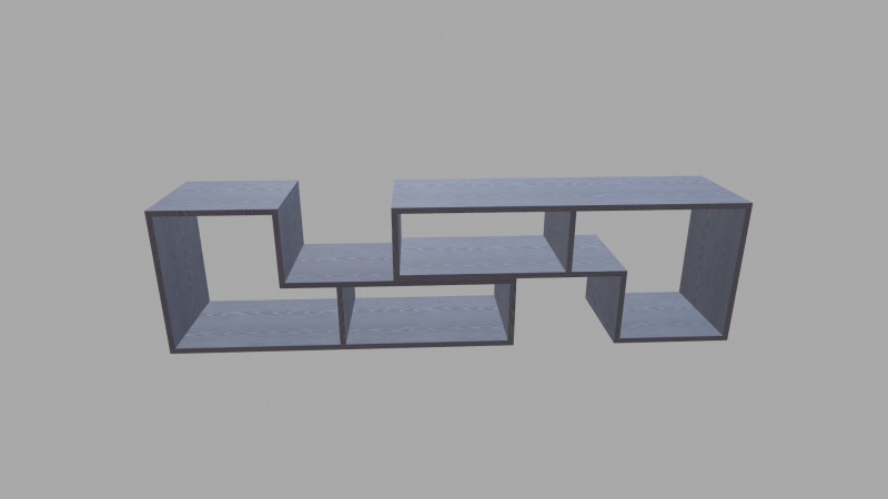 Grey Wooden Rack 3D Model .c4d .max .obj .3ds .fbx .stl .blend