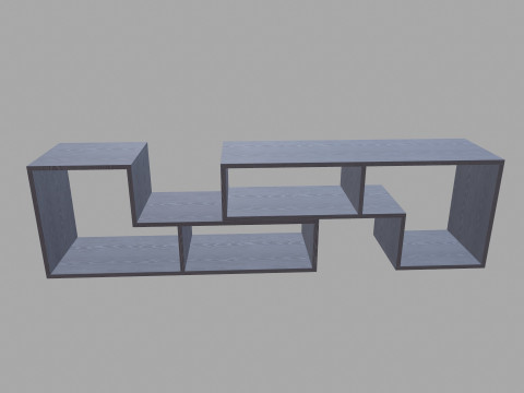 Rack de madeira cinza Modelo 3D