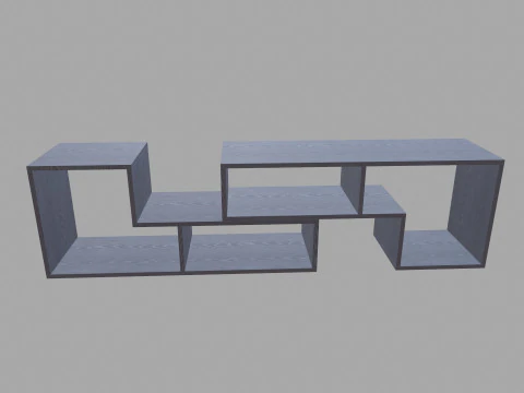 Grijs houten rek 3D Model