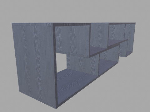 Grey Wooden Rack 3D Model