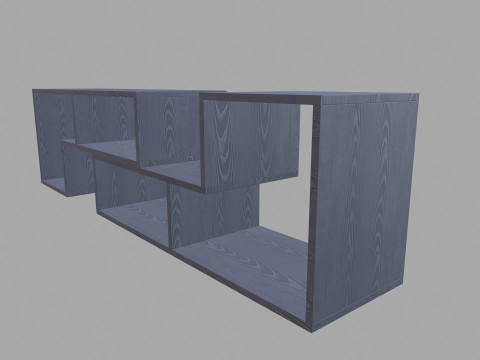 Grey Wooden Rack 3D Model