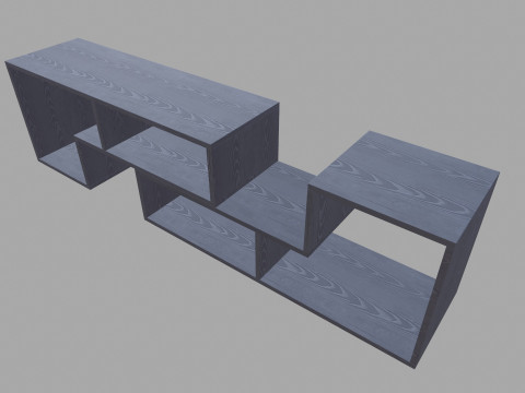 Grey Wooden Rack 3D Model