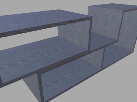 Grey Wooden Rack 3D Model