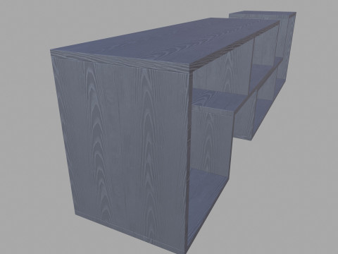 Grey Wooden Rack 3D Model