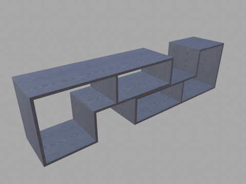 Grey Wooden Rack 3D Model
