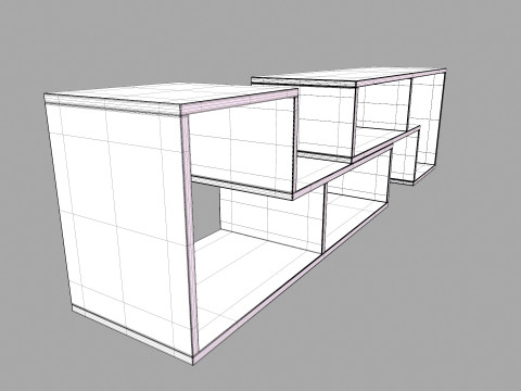 Grey Wooden Rack 3D Model