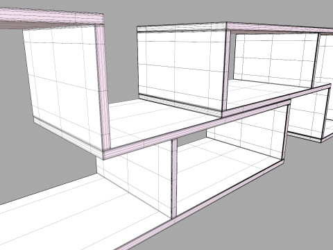 Grey Wooden Rack 3D Model