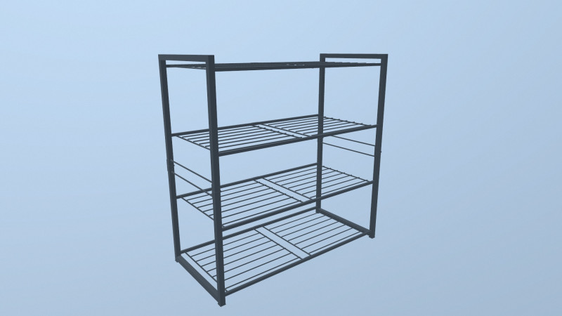 Metal Racks 3D Model .c4d .max .obj .3ds .fbx .stl .blend 