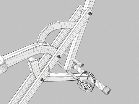 Upright Squat Machine Assist Row 3D Model