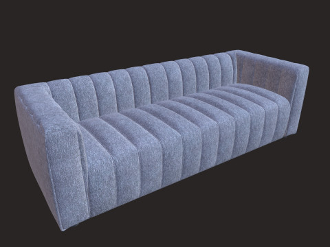 Tufted Upholstered Fabric Sofa 3D Model