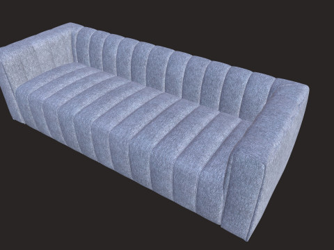Tufted Upholstered Fabric Sofa 3D Model