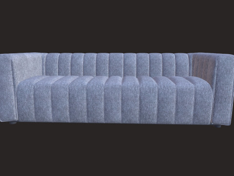 Tufted Upholstered Fabric Sofa 3D Model