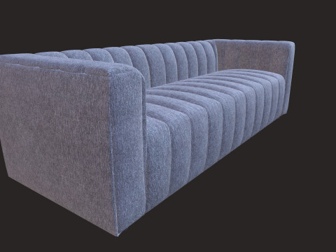 Tufted Upholstered Fabric Sofa 3D Model