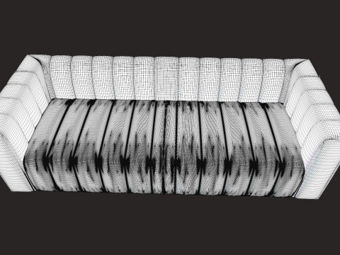 Tufted Upholstered Fabric Sofa 3D Model