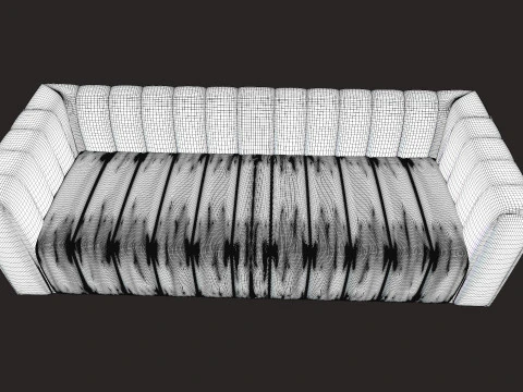 Tufted Upholstered Fabric Sofa 3D Model
