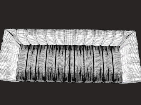 Tufted Upholstered Fabric Sofa 3D Model