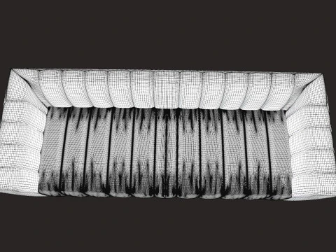 Tufted Upholstered Fabric Sofa 3D Model