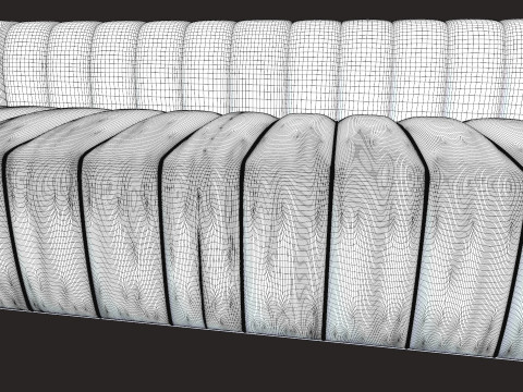 Tufted Upholstered Fabric Sofa 3D Model