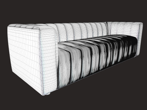 Tufted Upholstered Fabric Sofa 3D Model