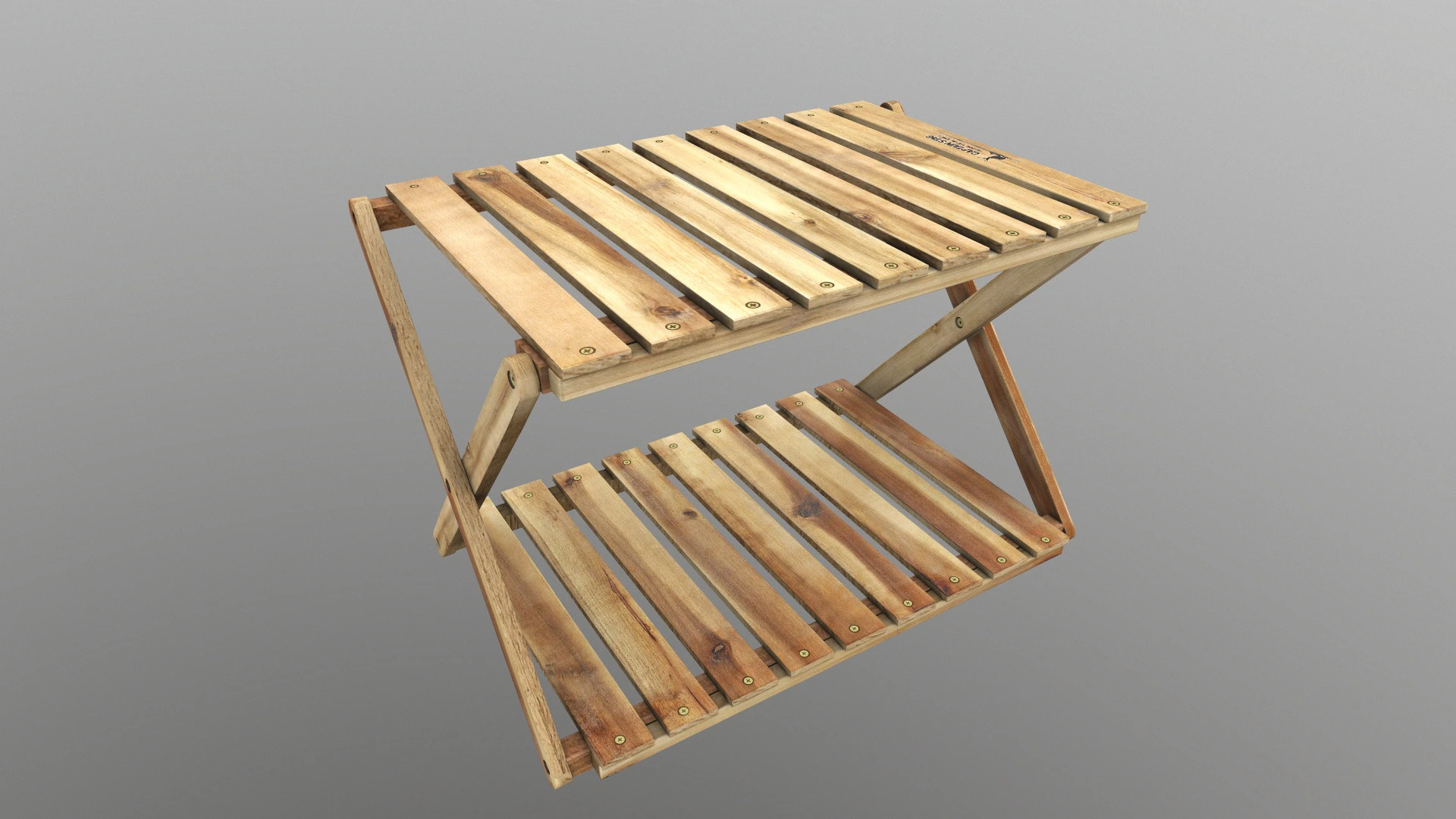 Foldable Wooden Rack Low-poly 3D Model .c4d .max .obj .3ds .fbx .stl .blend 