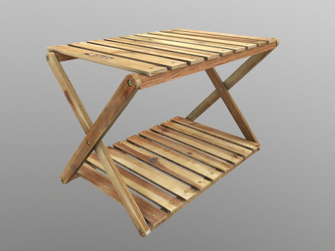 Rack de madeira dobr&aacute;vel baixo poli Modelo 3D