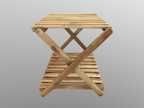 Rack de madeira dobr&aacute;vel baixo poli Modelo 3D