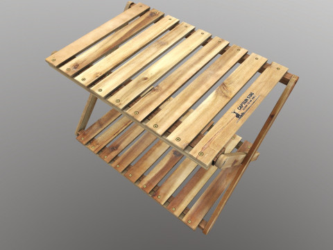 Rack de madeira dobr&aacute;vel baixo poli Modelo 3D