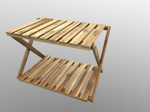 Foldable Wooden Rack Low-poly 3D Model