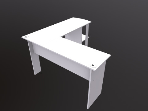 L şekli D&uuml;z bilgisayar masası 3D Model