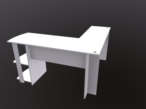L şekli D&uuml;z bilgisayar masası 3D Model