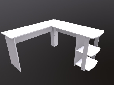 L şekli D&uuml;z bilgisayar masası 3D Model