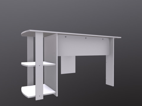 L şekli D&uuml;z bilgisayar masası 3D Model