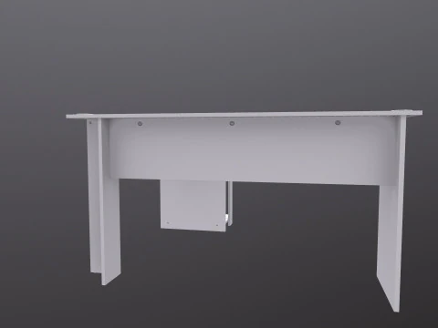 L shape Straight computer desk 3D Model